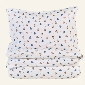 Påslakanset i flanell multi/blå - 150x210+50x60 cm risnedsättning