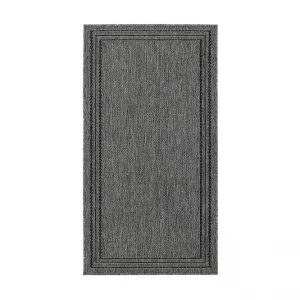 Rea KM Home Madrid Frame Matta 80x150 cm Flatvävd Antracit - Textil & mattor