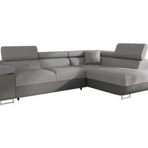 Bäddsoffa med schäslong Grå - Möbler Nyhet