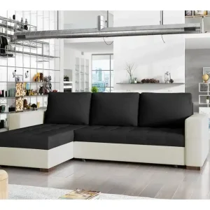 Snabb frakt Potes Bäddsoffa med Divan Svart/Beige - Möbler