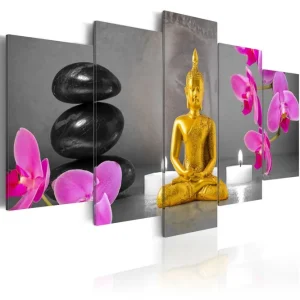 Tavla Zen Golden Buddha 100x50 Artgeist sp. z o. o. - Inredning Extra rabatt