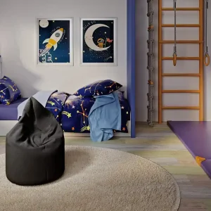 Asana Sittpuff 70 cm Svart - Möbler Fynd