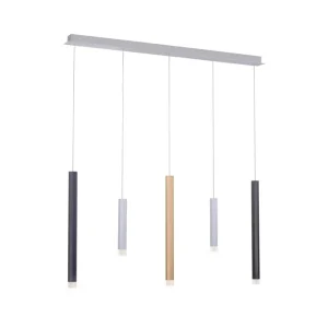 PURE-GEMIN Pendellampa, aluminium 100x200 cm Grå/Guld - Belysning & el Lågt pris