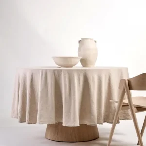 Linneduk natur - ø180 cm Rabatter