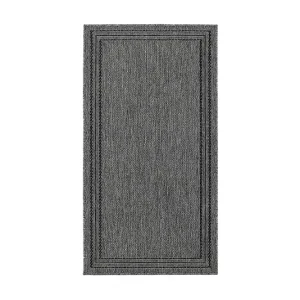 Outlet KM Home Madrid Frame Matta 80x150 cm Flatvävd Antracit - Textil & mattor