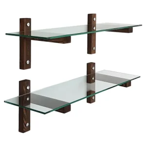 Ilano Vägghylla 85 cm Brun/Glas - Förvaring Nedsatt pris