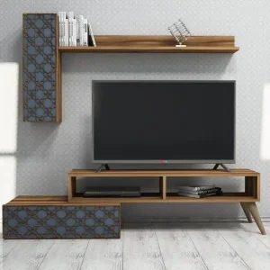Bästa pris Hovdane TV-Möbelset 150 cm Brun/Grå - Möbler