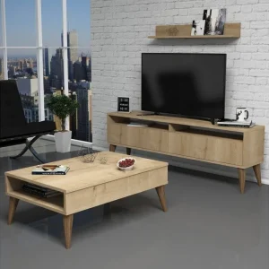 Hoptrup Vardagsrumsset 150 cm Ek/Brun - Möbler Premium