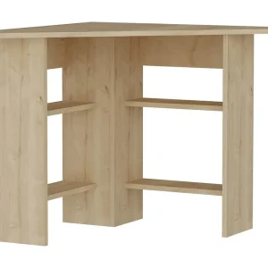 Premium Oderzo Hörnskrivbord 80 cm med Förvaring Hyllor Natur - Möbler