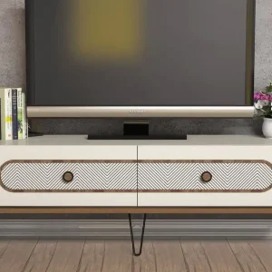 Rabatter Hovdane TV-Bänk 145 cm Brun/Vit - Möbler