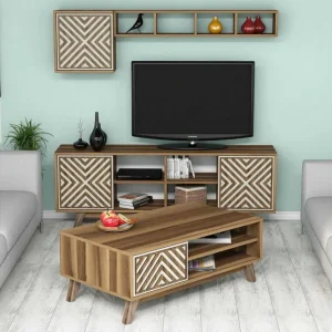 Outlet Hovdane TV-Möbelset 160 cm Brun/Mönstrad - Möbler