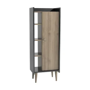 Sänkt pris Keachi Highboard 50x30 cm Mörkbrun/Antracit - Förvaring