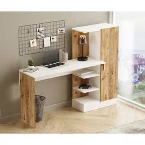 Dalran Skrivbord 152 cm Natur/Vit - Möbler Lågt pris