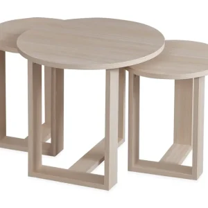 Falan Satsbord 52 cm Runt 3 Bord Beige - Möbler Extra rabatt