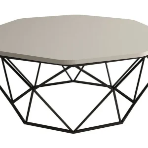 Callear Soffbord 90 cm Kantigt Grå/Svart - Möbler Kundfavorit