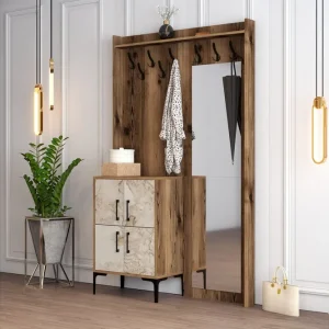 Retzow Hallmöbelset 120 cm Brun/Vit - Möbler Fri frakt