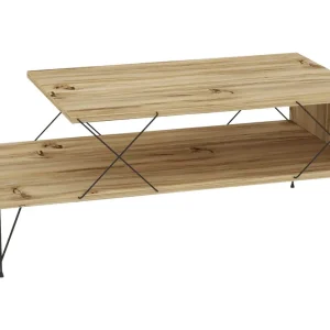 Jaennis Soffbord 100 cm Natur/Svart - Möbler Outlet