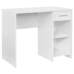 Irbene Skrivbord 90 cm med Förvaring Låda + 2 Hyllor Vit - Möbler Rabatt