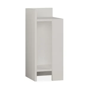 Begränsat erbjudande Decorta Sängbord 27 cm med Förvaring Hyllor + Luckor Vit - Möbler