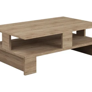Snabb frakt Decorta Soffbord 80 cm med Förvaring Hylla Ekfärg - Möbler
