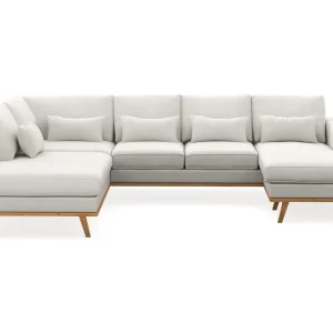 Scandinavian Choice Copenhagen Compact 4-sits Vänstervänd U-formad Soffa med Divan och Schäslong i Tyg Ljusgrå - Möbler Rea