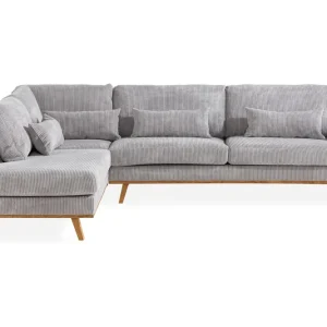 Köp online Scandinavian Choice Copenhagen 4-sits Vänstervänd L-formad Divansoffa i Manchester Ljusgrå - Möbler