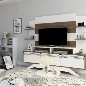 Hejde TV-Möbelset 149 cm Vit/Brun - Möbler Populär