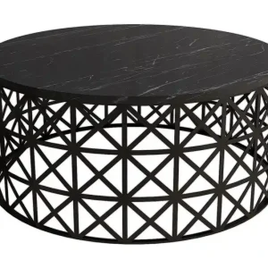 Extra rabatt Schammel Soffbord 90 cm Runt Marmormönster Svart - Möbler