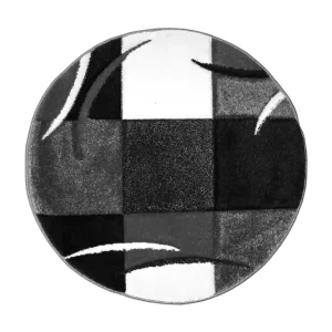 Rabatter KM Home London Patch Friezematta Rund 200 Svart - Textil & mattor