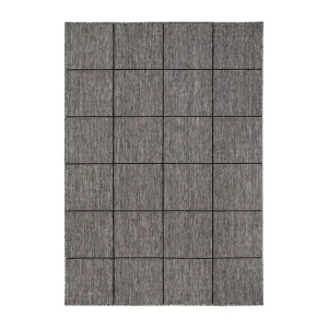 Säker betalning KM Home Madrid Square Flatvävd Matta 133x190 Grå/Svart - Textil & mattor