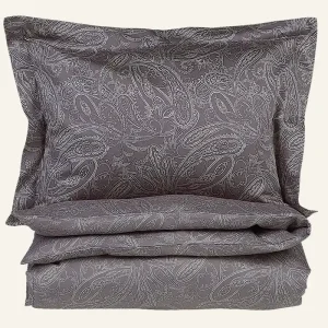 Begränsat antal Påslakanset i egyptisk bomull satin grå - 150x210 cm
