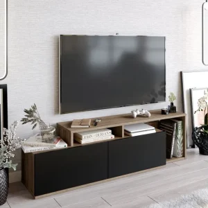 Fynd Lameyze Tv-bänk 150 cm Mörkbrun/Svart - Möbler