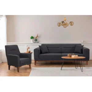 Wyong Soffgrupp 3-sits Soffa + Fåtölj Antracit - Möbler Snabb frakt