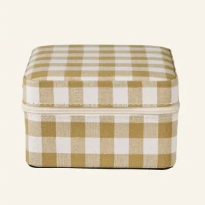 Smyckeskrin med dragkedja curry - 11x11 cm Billig
