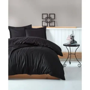 Cotton Box Bäddset Dubbelt 4-dels Premium Satin Svart - Textil & mattor Rea