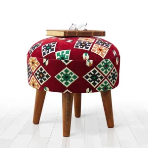 Fynd Tarrytown Sittpuff 46 cm Röd/Grön - Möbler