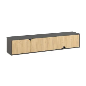 Spark 180 Tv-bänk 180x35,6 cm Svart/Brun Hanah Home - Möbler Säker betalning