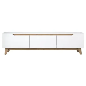 Lychester Tv-bänk 180x35 cm Vit/Brun Hanah Home - Möbler Köp nu