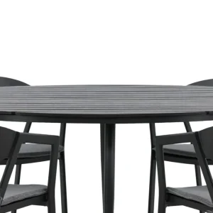 Venture Home Break Matgrupp Utomhus Rund 150 cm + 6 Slit Matstol Svart - Utemöbler & utemiljö Säker betalning