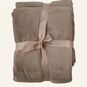 Fleecepläd taupe - 130x170 cm Premium