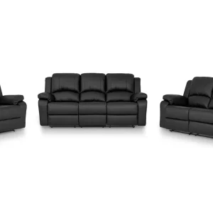 Comfort Living Norbo Soffgrupp 3-sits+2-sits+Fåtölj Konstläder Svart - Möbler Extra rabatt