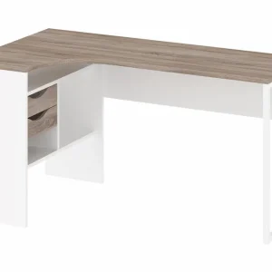 Fri frakt Tvilum Function Plus Hörnskrivbord 145 cm med Förvaring Lådor + Hyl Tryffel/Vit - Möbler