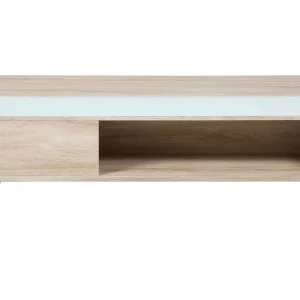 Scandinavian Choice Vilhelmina Soffbord 110 cm med Förvaring Hylla Glas/Ekfärg/Vit/Ljusgrå - Möbler Populärt val