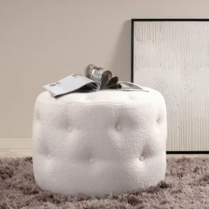 Venture Home Benjamin Sittpuff Benvit - Möbler Snabb leverans
