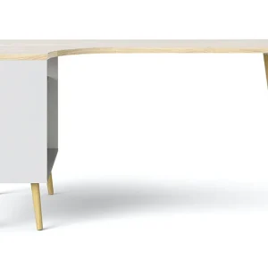 Lägg i varukorgen Tvilum Delta Skrivbord 145 cm med Förvaring Lådor + Hyllor Vit/Natur - Möbler