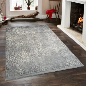 Naveena Gångmatta 80x150 cm Rektangulär Grå/Creme - Textil & mattor Fynd