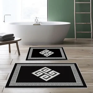 Billigare Panchhi Badrumsmatta 60x150 cm Rektangulär Svart - Textil & mattor