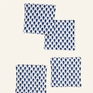 Sista chansen 4-pack glasunderlägg blå - 10x10 cm