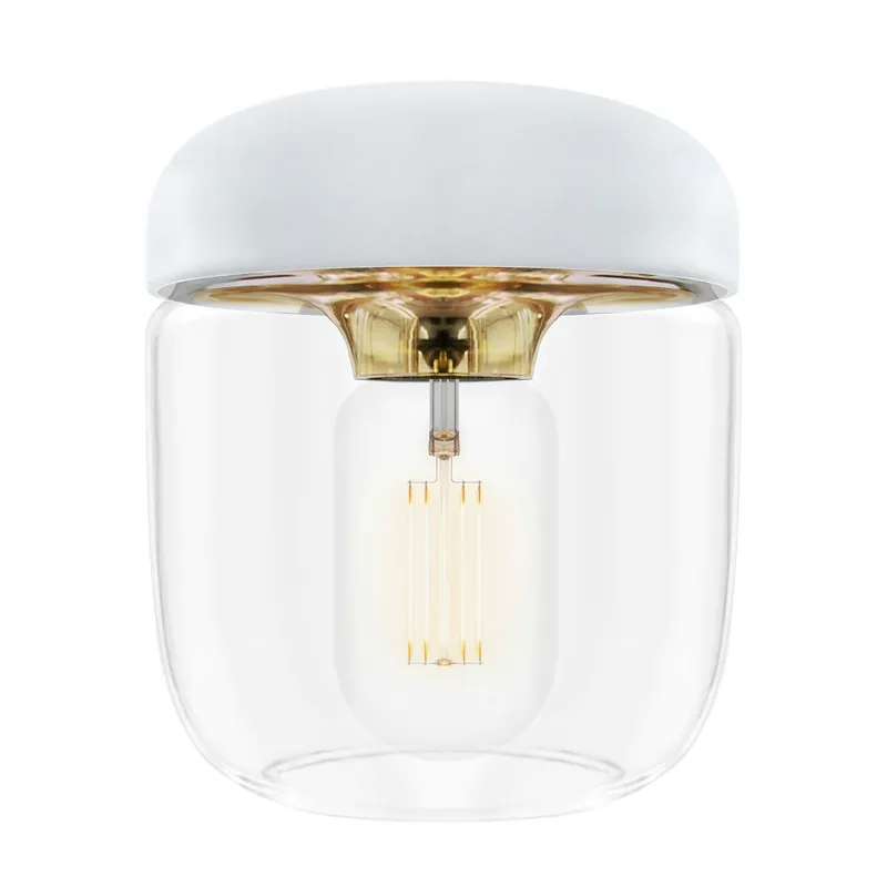 Acorn Lampskärm, Vit / Mässing Fynd