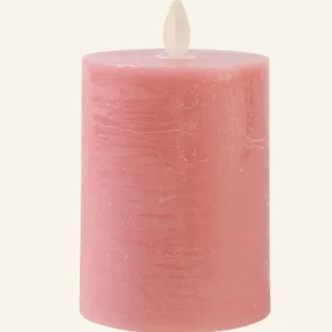Led-blockljus gammelrosa - 7,5x7,5x10 cm Fynd